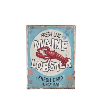 Beachcombers Maine Lobster Iron Sign Wall Decor Coastal Nautical Sea Life Ocean 11.8 x 0.2 x 15.8 Inches.