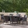GDFStudio Dilon Outdoor Faux Rattan and Iron 7 Piece Dining Set - 2 of 4