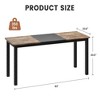 Dining Table for 4 or 6, Wooden Rectangular Kitchen Table with Metal Legs - 2 of 4