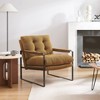 Art Leon Mid Century Modern Fabric Accent Chairs with Padded Armrest and Metal Frame - 2 of 4