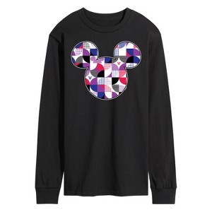 Men's - Disney - Mickey Mouse Geometric Logo Long Sleeve Graphic T-Shirt - 1 of 4
