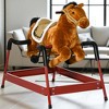 Mshliw Interactive Plush Spring Rocking Horse for Kids 3+, Ride-On Horse with Sounds, Soft Saddle, Stable Frame for Boys and Girls, Halloween gift - 2 of 4