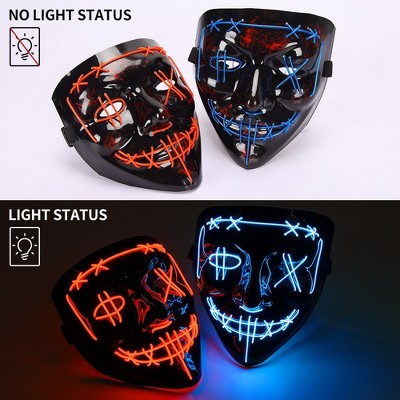 Mask, Halloween LED Mask, 2 Pcs, for Festival Cosplay,  Halloween Costume, Masquerade Parties