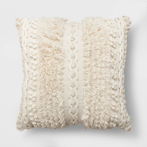 Modern Tufted Square Throw Pillow White - Threshold™ : Target