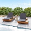 NicBex Acacia Wood Patio Chaise Lounge Set with 4" Thick Water-Resistant Cushions, Space Saving Design for Beach, Pool, Garden, Dark Gray,Teak - 2 of 4