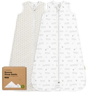 2-Pack Snooze Baby Sleep Sacks, Organic Cotton Wearable Blanket, Soft  Toddler Sleeping Bag, Smooth Zipper - 1 of 4