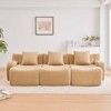 Aukfa Modular Teddy Fabric Sofa,Convertible Modular Sectional Sofa Set , 3-Seats with 1/2/3 Ottoman Soft Boneless Design for Living Room - 2 of 4