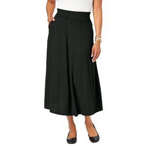 Jessica London Women's Plus Size A-Line Cashmere Skirt - 1 of 4
