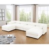 DOMETOUR Modular U Shaped Sectional Sofa with Storage Ottoman, Deep Seat, Cylindrical Backrest, Armrests, White - 2 of 4
