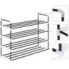 vidaXL Shoe Rack Black Metal and Plastic Medium Shoe Rack Rectangular - 3 of 4