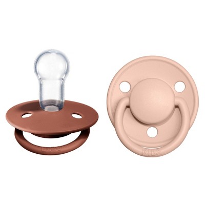 Image of Bibs De Lux Silicone Pacifier - 0-3 Years - 2pk - Woodchuck/Blush