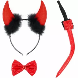 Skeleteen Childrens Devil Costume Accessory Set - Red and Black