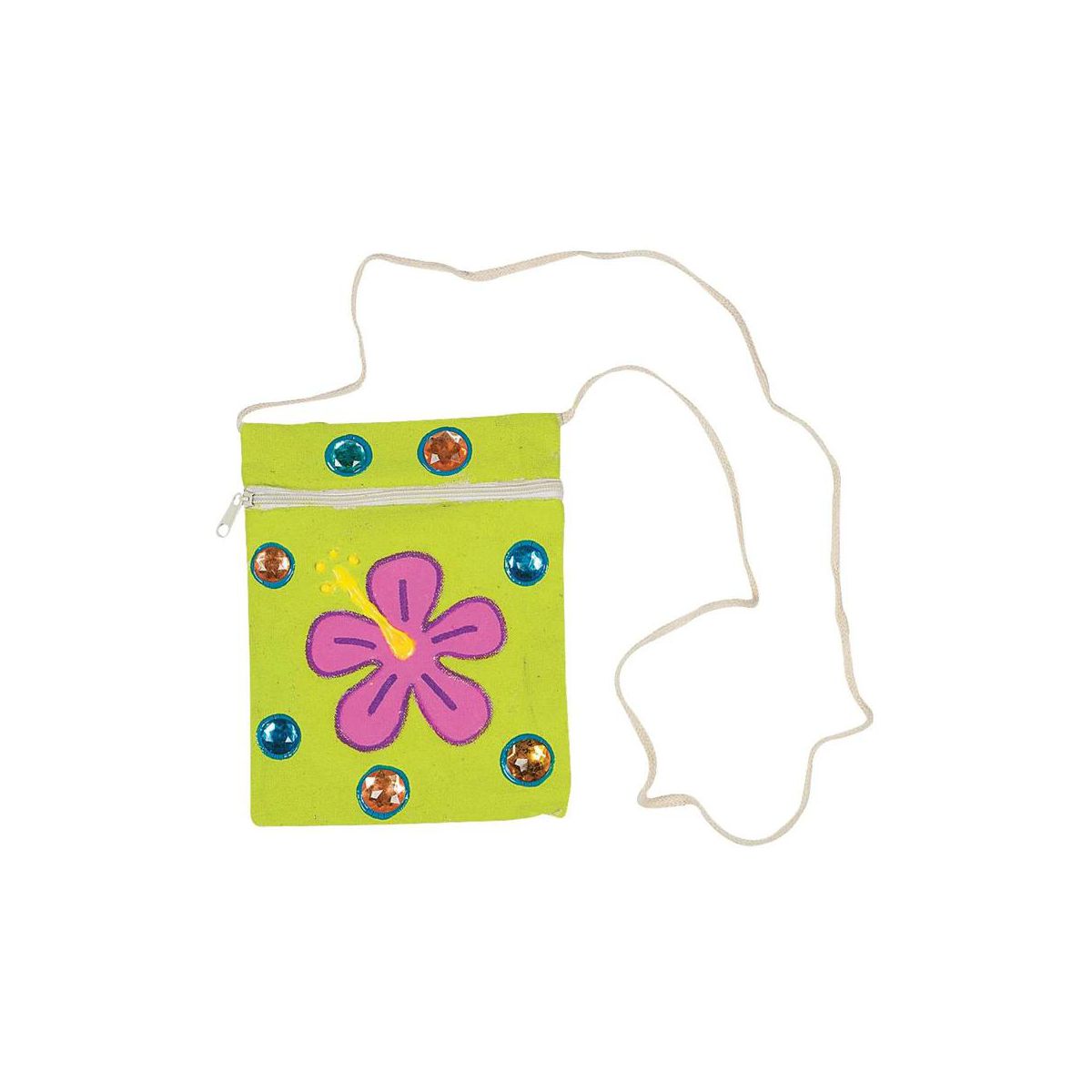 5" x 7" DIY Natural Canvas Zipper Purse Craft Activity - 12 Pc. - thumbnail 2