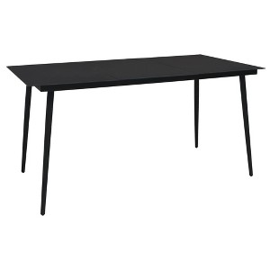 Dining Table Black Glass 59 x 31.5 in Durable Dining Table - 1 of 4