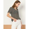 Allegra K Women's Summer V Neck Short Sleeve Vintage Chiffon Ruffle Blouse - 4 of 4