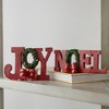 Northlight Wreath and Bow "Noel" and '"Joy" Christmas Signs - Set of 2 - image 2 of 3