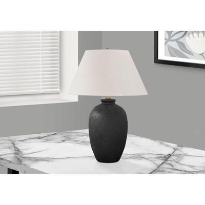 Monarch Specialties Lighting 24inchH Table Lamp Black Ceramic Ivory / Cream Shade Modern