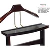 Proman Products Ashton Valet Suit Stand with Top Tray, Contour Hanger, Trouser Bar and Shoe Rack, 17" W x 14" D x 42" H, Dark Mahogany - 2 of 4