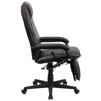 Ergonomic High Back Brown LeatherSoft Swivel Executive Chair with Arms