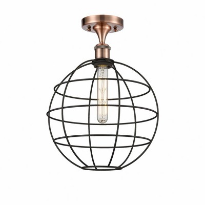Lake Placid - 1 Light Semi-Flush Mount In Industrial Style-16 Inches Tall and 12 Inches Wide