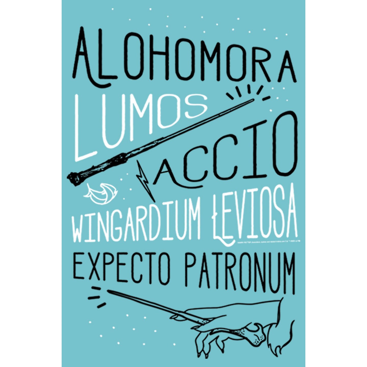 Футболка Harry Potter List of Spells T-Shirt - Tahiti Blue для девочек, цвет: Синий — фото 2