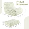 Costway Bean Bag Chair with Ottoman High Elasticity Sponge Non-slip Bottom & Velvet Cover Green/Brown - 3 of 4