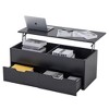 Lift-Top Coffee Table with Storage Center Tables Hidden Compartment & 2 Drawers, Sofa Table For Living Room - 4 of 4