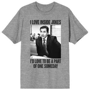 The Office I Love Inside Jokes Crew Neck Short Sleeve Gray Heather Women's T-shirt - 1 of 2