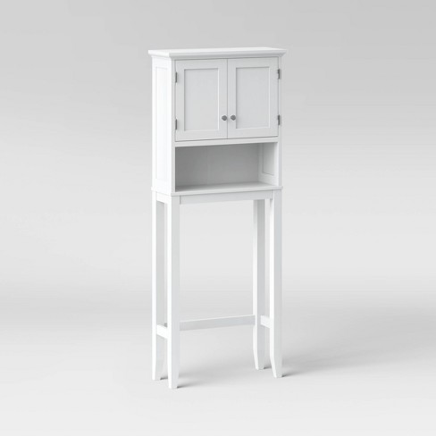 Style Selections 22.95-in W x 64.25-in H x 7.32-in D White MDF Over-the-Toilet Etagere | 6923WWMV