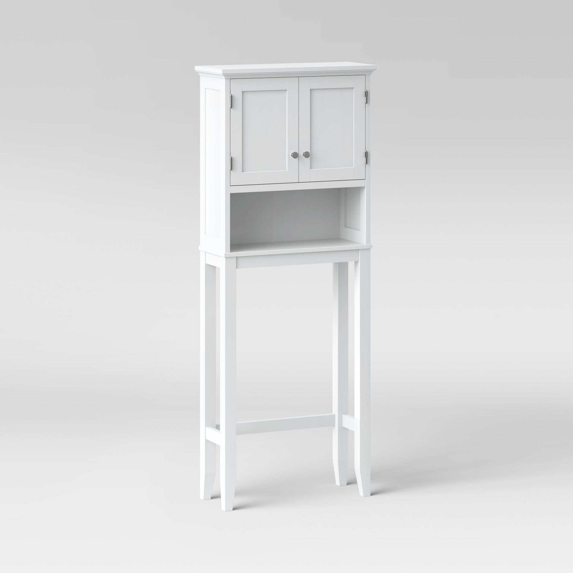 Wood Space Saver Etagere White - Threshold™: Bathroom Etagere with Hardwood Frame, MDF Shelves, Universal Storage Cabinet