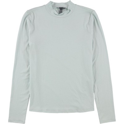 Eileen Fisher Womens Solid Mock Neck Long Sleeve Pullover Blouse