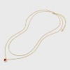 14K Gold Dipped Strawberry Multi-Strand Chain Necklace - A New Day™ Gold/Red: Polished Gold Plated, 21" Length, Extender - 3 of 4