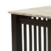 Royal Hampton 21 Inch Side End Table, White Faux Marble, Bottom Shelf, Black Wood - 2 of 4