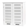 Evideco French Home Goods Wall Mounted Bathroom Medicine Cabinet – Two Louvered Doors – 20.5 x 21.7 x 8.7 in – MDF with Sturdy Interior Shelf - 2 of 4