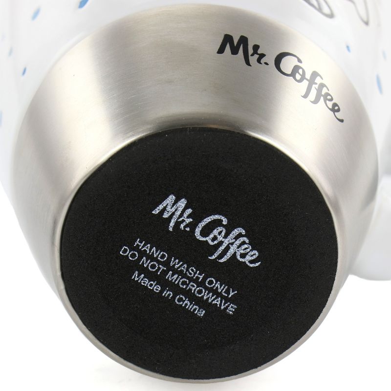 Mr. Coffee Snoopy Time 15 Ounce Ceramic Travel Mug in White and Stainless Steel With Lid, 5 of 7