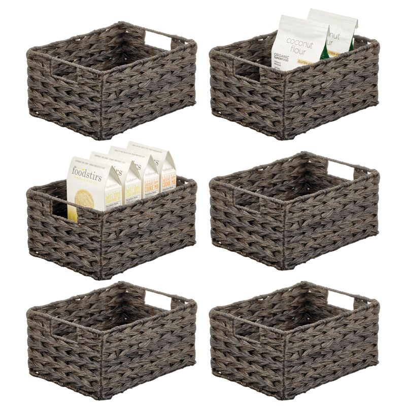 mDesign Woven Farmhouse Pantry Food Storage Bin Basket Box, 1 of 9