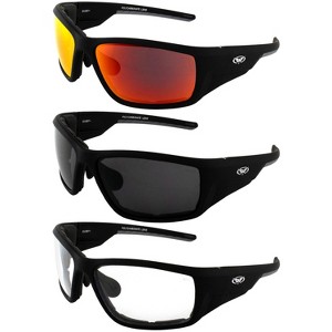 3 Pairs of Global Vision Eyewear Kinetic Safety Motorcycle Glasses - 1 of 4