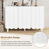Modern Cream Style Shoe Cabinet With 3 Wave Doors, Sideboard With Adjustable Shelves, 5 Solid Wood Legs, Storage Cabinet For Living Room Hallway - 3 of 4