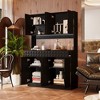 Famapy Modern - Style Black Decorative Storage Cabinet with Geometric Texture: Ideal for Stylish Organization - 4 of 4