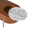 CAVINAS 47.2" Lift Top Coffee Table,Tea Table with Marble-Patterned Rotating Tray,3 Drawers,Hidden Storage,Oval Center Table for Living Room - 4 of 4