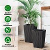 2 Pcs Wicker All-Weather Planters, Heavy Duty Tall Pots with Drainage, Modern Outdoor Decor for Patio & Porch - 2 of 4