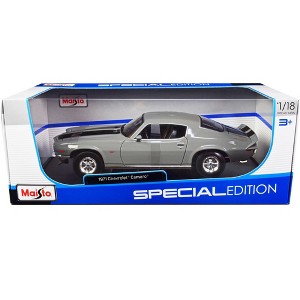 1971 Chevrolet Camaro Gray with Black Stripes "Special Edition" 1/18 Diecast Model Car by Maisto - 1 of 3