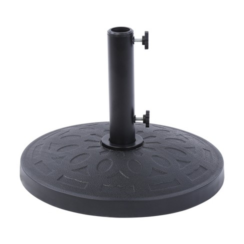 WestinTrends Round Resin Outdoor Patio Market Umbrella Base with Decorative Pattern, Black - image 1 of 3