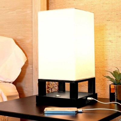 Classic Black Modern USB Charging Table Lamp