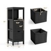 Costway Bathroom Floor Cabinet Freestanding Side Storage Organizer with 2 Removable Drawers Brown/Grey/Black - image 3 of 4