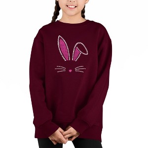 LA Pop Art Bunny Ears - Girl's Word Art Crewneck Sweatshirt - 1 of 3
