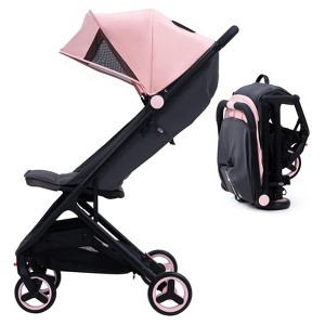 Lightweight Stroller, Compact One Hand Fold Travel Stroller for Airplane Friendly, Reclining Seat and Canopy Smooth Suspension - 1 of 4