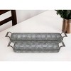 HomeRoots Set of Two Gray Metal Handmade Tray With Handles - 2 of 4