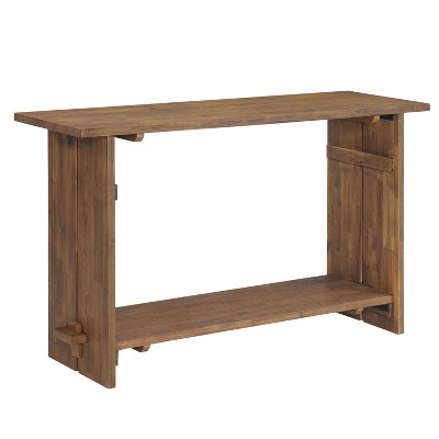 Alaterre Furniture 52" Bethel Acacia Wood Console Natural: Rectangular Entryway Table with Storage, Spot Clean