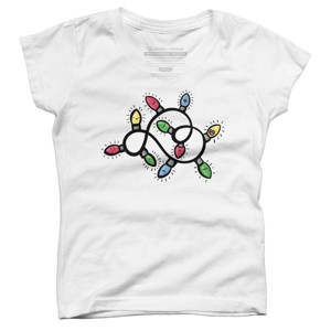 Girl's Design By Humans Christmas Lights By emcgaughey T-Shirt - 1 of 3